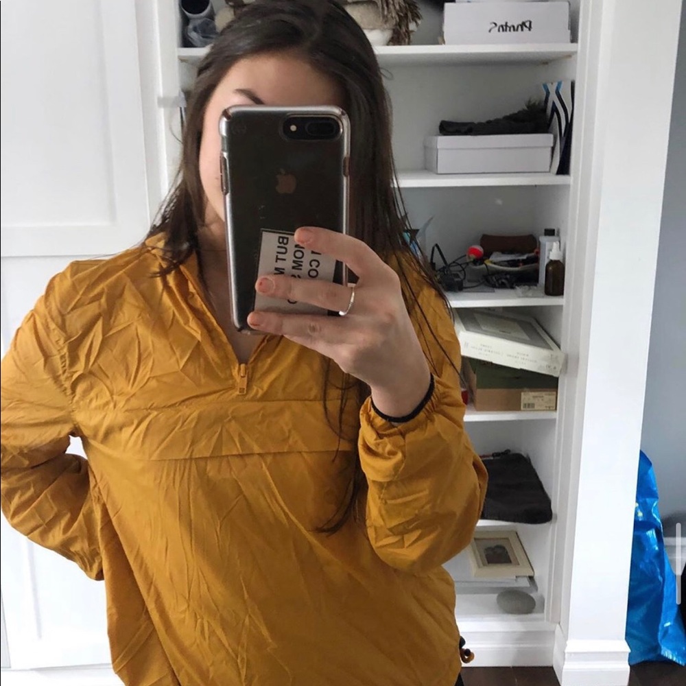 yellow rainjacket